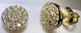 Gold Over Sterling Silver VVS1 Moissanite Stud Circle Screw Back 0.8 ct Earrings
