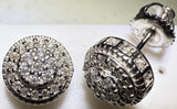 Sterling Silver VVS1 Moissanite Stud Circle Halo Screw Back 0.72 ct 925 Earrings