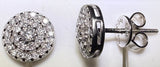 Sterling Silver VVS1 Moissanite Stud Circle Halo Screw Back 0.41 ct 925 Earrings