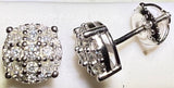 Sterling Silver VVS1 Moissanite Stud Convex Circle Screw Back 0.96 ct Earrings