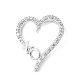 Sterling Silver XO Studded XO Promise Heart Pendant Clear Simulated CZ Charm