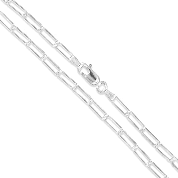 Paper Clip 060 - 3mm - Sterling Silver Paper Clip Chain Necklace