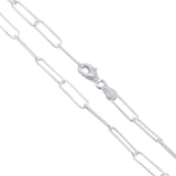 Paper Clip Diamond-Cut 065 - 4mm - Sterling Silver Paper Clip Chain Necklace
