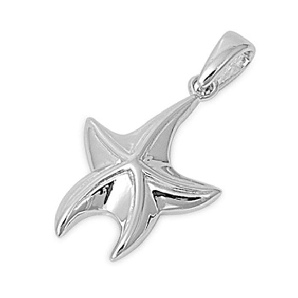 Animal Chunky Starfish Pendant .925 Sterling Silver High Polish Seashell Charm