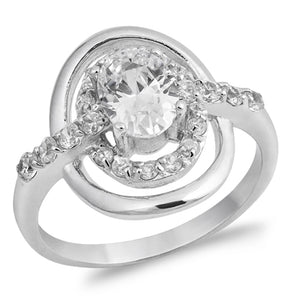 White CZ Wedding Engagement Bridal Ring New .925 Sterling Silver Band Sizes 5-9
