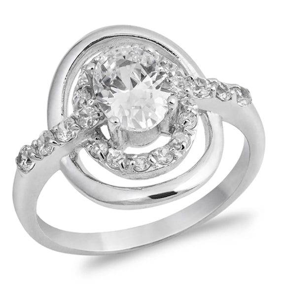 White CZ Wedding Engagement Bridal Ring New .925 Sterling Silver Band Sizes 5-9