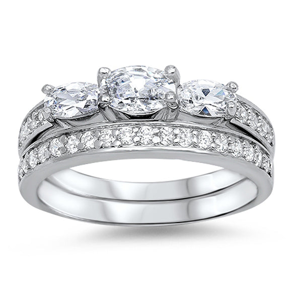 White CZ Elegant Unique Cute Ring New .925 Sterling Silver Band Sizes 5-9