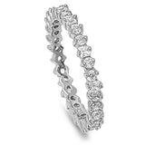 Clear CZ Polished Simple Stacking Ring 925 Sterling Silver Thumb Band Sizes 4-10