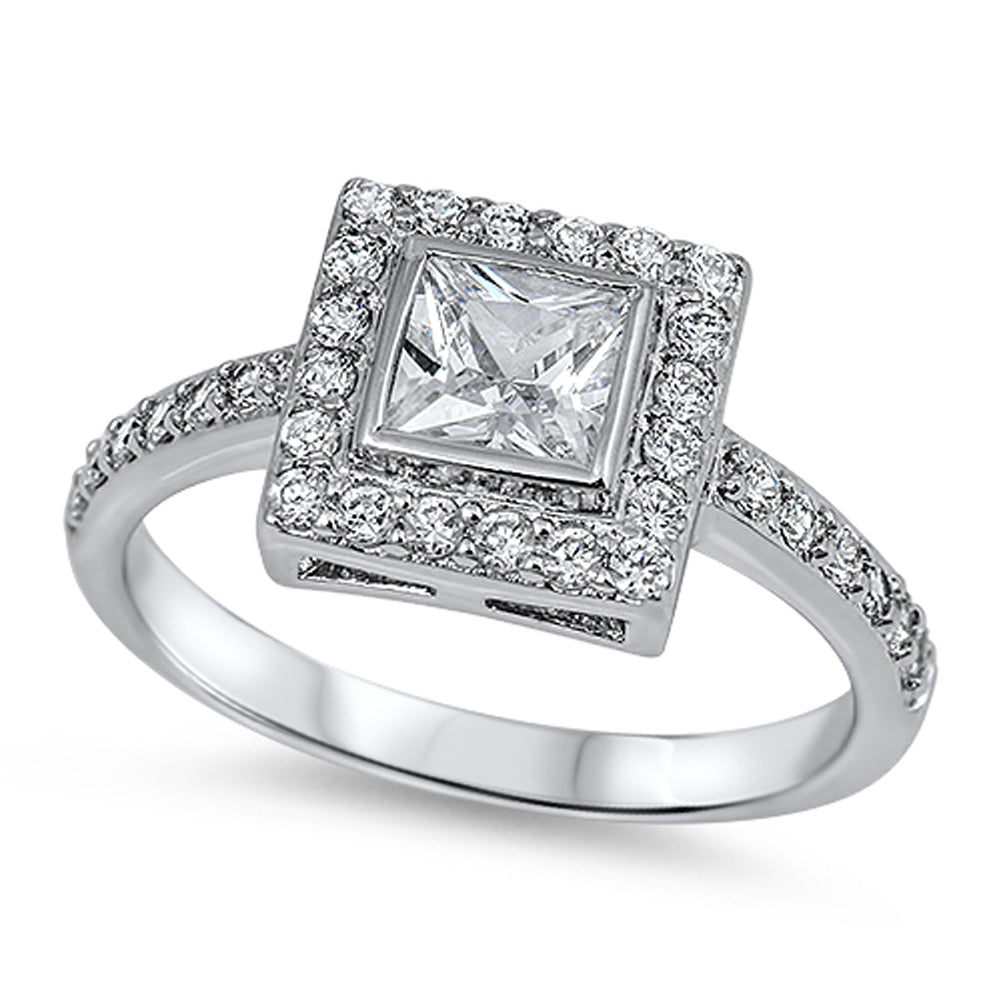 Clear CZ Polished Solitaire Elegant Ring New 925 Sterling