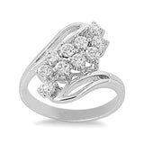 White CZ Polished Unique Elegant Ring New .925 Sterling Silver Band Sizes 5-9