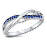 Infinity Celtic Knot Blue Sapphire CZ Ring .925 Sterling Silver Band Sizes 4-10