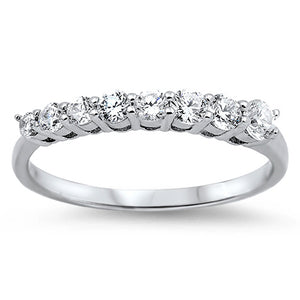 Women's Journey Clear CZ Unique Ring New .925 Sterling Silver Band Sizes 4-13