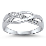 Infinity Knot Clear CZ Promise Ring New .925 Sterling Silver Band Sizes 5-10