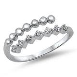 Women's Open Clear CZ Promise Ring New .925 Sterling Silver Band Sizes 3-13