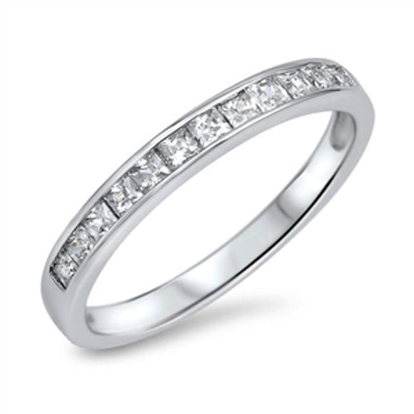 Elegant Stackable Sterling Silver Wedding Band Ring Sizes 4-12
