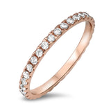 White CZ Polished Eternity Stackable Ring .925 Sterling Silver Band Sizes 3-10