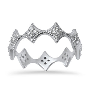 Eternity Fashion White CZ Cluster Ring New .925 Sterling Silver Band Sizes 4-10