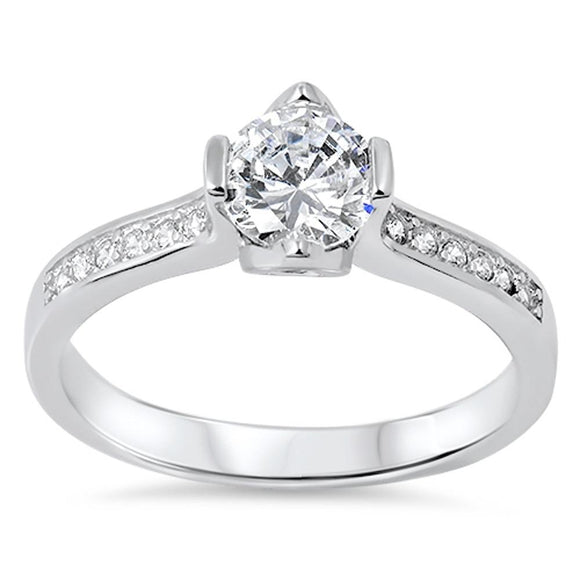 Wedding Solitaire Clear CZ Promise Ring New 925 Sterling Silver Band Sizes 5-10