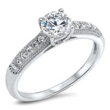 Women's Solitaire Clear CZ Wedding Ring New .925 Sterling Silver Band Sizes 5-10