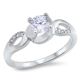 Solitaire White CZ Infinity Wedding Ring New 925 Sterling Silver Band Sizes 5-10