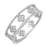 White CZ Wide Cross Open Love Eternity Ring .925 Sterling Silver Band Sizes 5-10