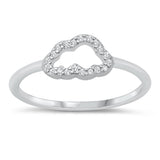 White CZ Cute Cloud Promise Ring New .925 Sterling Silver Band Sizes 4-10