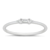 Modern Stacking Minimalist Clear CZ Ring .925 Sterling Silver Band Sizes 4-10