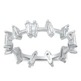 Clear CZ Artistic Abstract Fashion Ring New .925 Sterling Silver Band Sizes 4-10