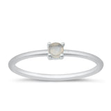 Sterling Silver Moonstone Simple Ring