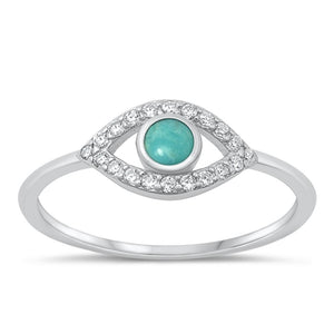 Sterling Silver Turquoise Eye Ring