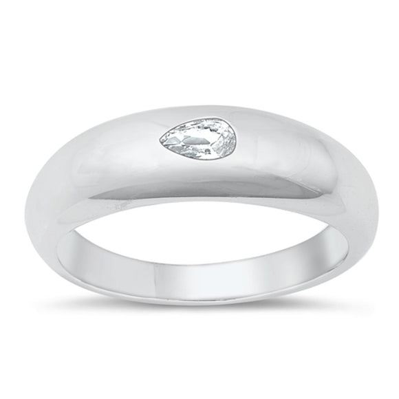 Sterling Silver Clear CZ Wedding Ring