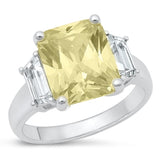 Sterling Silver Yellow CZ Cocktail Ring