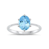 Sterling Silver Genuine Blue Topaz Ring