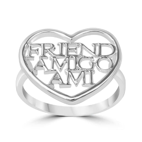 Sterling Silver Friend Amigo Ami Ring