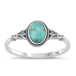 Sterling Silver Genuine Turquoise Ring