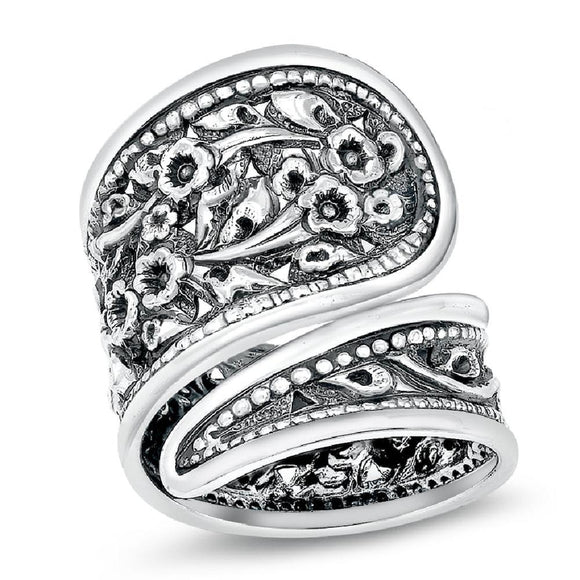 Sterling Silver Thai Floral Ring