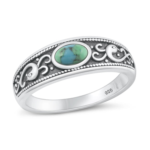 Sterling Silver Genuine Turquoise Ring