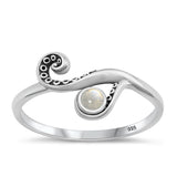 Sterling Silver Moonstone Tentacle Ring