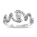 Sterling Silver Moonstone Snake Ring