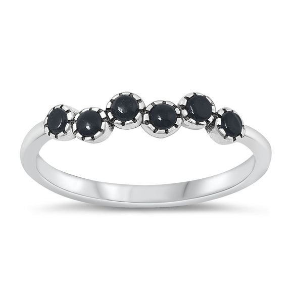 Sterling Silver Black Agate Ring