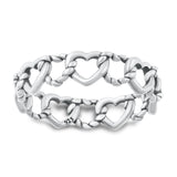 Sterling Silver Interlocking Hearts Ring