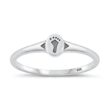 Sterling Silver Footprint Ring