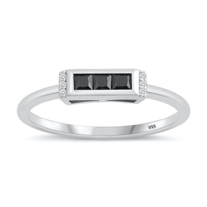 Sterling Silver Black CZ Ring