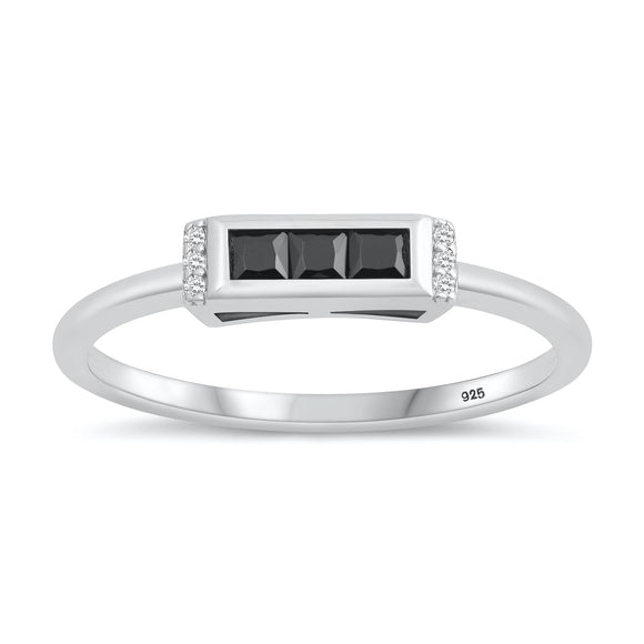 Sterling Silver Black CZ Ring
