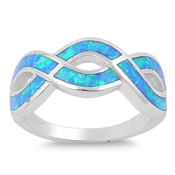 Infinity Blue Lab Opal Wholesale Ring New .925 Sterling Silver Band Sizes 5-10