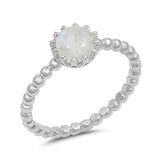 Bubble Band Promise Ring Moonstone .925 Sterling Silver Band Sizes 4-10