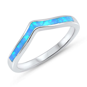 Blue Lab Opal Chevron Thumb Pointed Ring .925 Sterling Silver Band Sizes 4-12