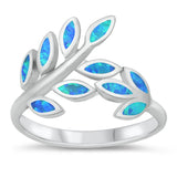 Blue Lab Opal Branch Wrap Leaf Ring New .925 Sterling Silver Band Sizes 5-10
