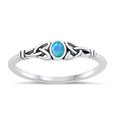 Sterling Silver Celtic Blue Lab Opal Ring