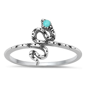 Sterling Silver Turquoise Snake Ring